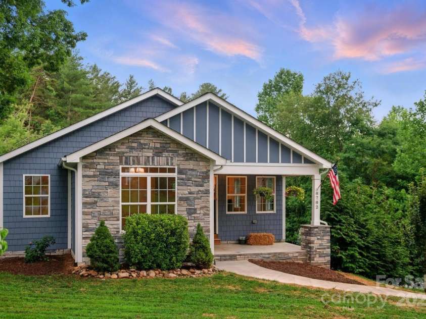 8782 Shepherd Court, Connelly Springs, NC 28612.  MLS# CAR4271884, YatesRealty ID 27006. Front sunset view