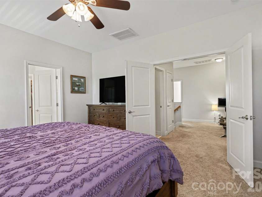 2020 Cramer Place Court, Cramerton, NC 28032.  MLS# CAR4368017, YatesRealty ID 27009. Primary bedroom with double doors