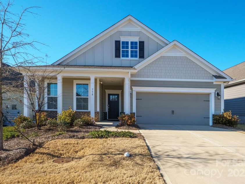 758 Latrobe Drive, Iron Station, NC 28080.  MLS# CAR4237714, YatesRealty ID 27013. Front of the house