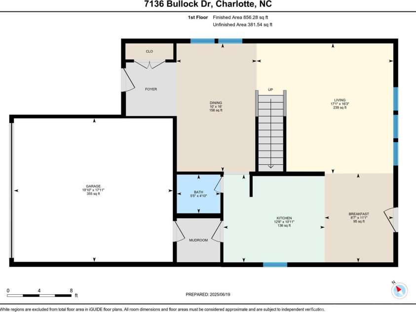 7136 Bullock Drive, Charlotte, NC 28214.  MLS# CAR4272820, YatesRealty ID 27025. First Floor-7136 Bullock
