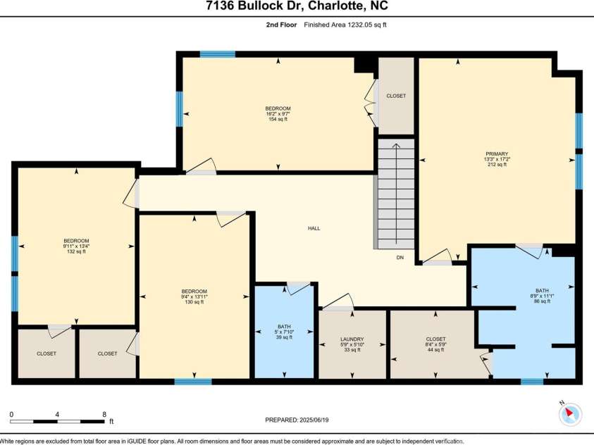 7136 Bullock Drive, Charlotte, NC 28214.  MLS# CAR4272820, YatesRealty ID 27025. Second Floor-7136 Bullock