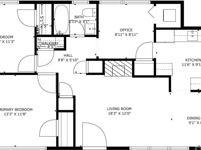 513 Inwood Drive, Charlotte, NC 28209.  MLS# CAR4251489, YatesRealty ID 27032. Measurements + floorplan for 513 Inwood Drive.