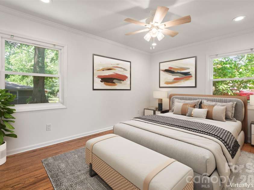 4300 Dowling Drive, Charlotte, NC 28205.  MLS# CAR4382193, YatesRealty ID 27034. Virtually Staged Primary Bedroom