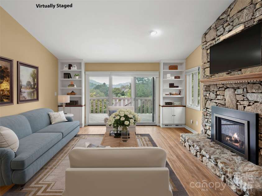 5 Ridge Terrace, Asheville, NC 28804.  MLS# CAR4308830, YatesRealty ID 27043. Great Room Virtually staged