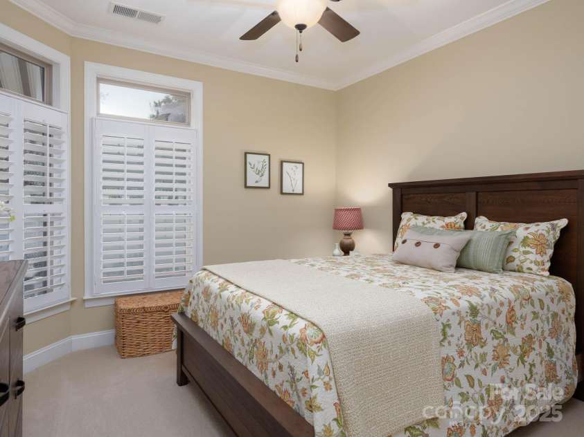 14914 Dewpoint Place, Huntersville, NC 28078.  MLS# CAR4279093, YatesRealty ID 27066. Guest room looks out to the courtyard.