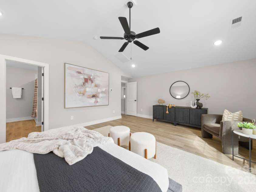 5319 Carden Drive, Charlotte, NC 28227.  MLS# CAR4196419, YatesRealty ID 27070. Aerial of the house, with water mark of the acreage