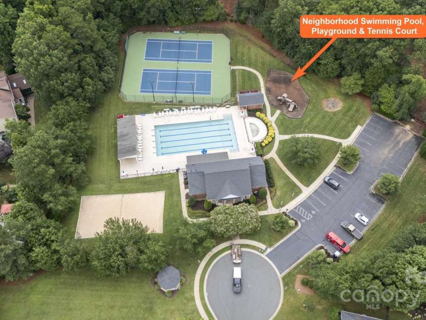 10108 Bayart Way, Huntersville, NC 28078.  MLS# CAR4280969, YatesRealty ID 27084. 1 of the 2 clubhouses in The Hamptons with pool, sand volleyball court, tennis courts, playground, and large recreation area