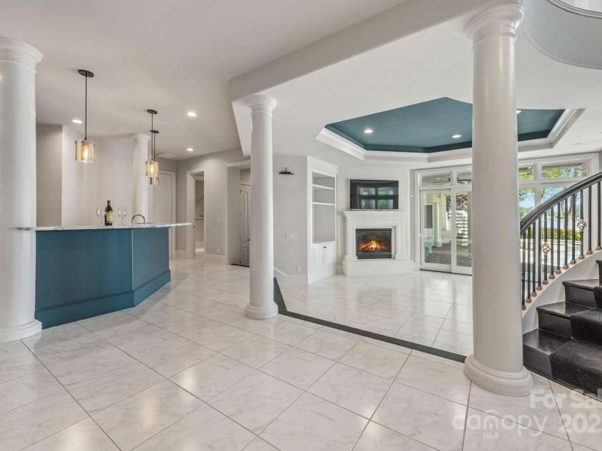 102 Eastham Court, Mooresville, NC 28117.  MLS# CAR4247937, YatesRealty ID 27092. Bar and entertainment area in walkout basement