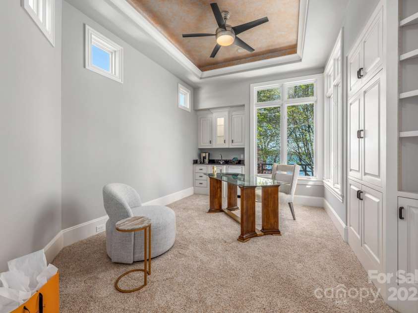 102 Eastham Court, Mooresville, NC 28117.  MLS# CAR4247937, YatesRealty ID 27092. Office off Master Bedroom with gorgeous lake views