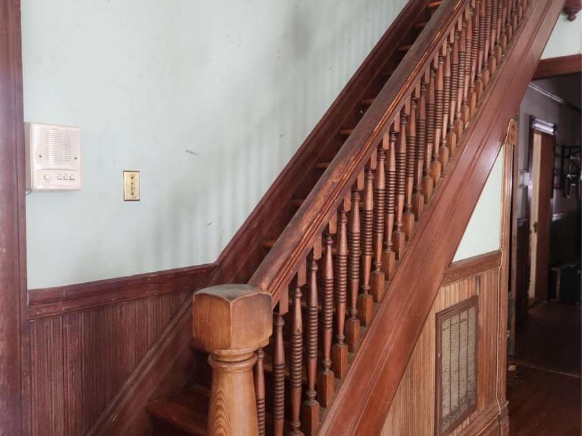 425 Horah Street, Salisbury, NC 28144.  MLS# CAR4267014, YatesRealty ID 27098. Wooden Staircase Leading to 2nd Floor