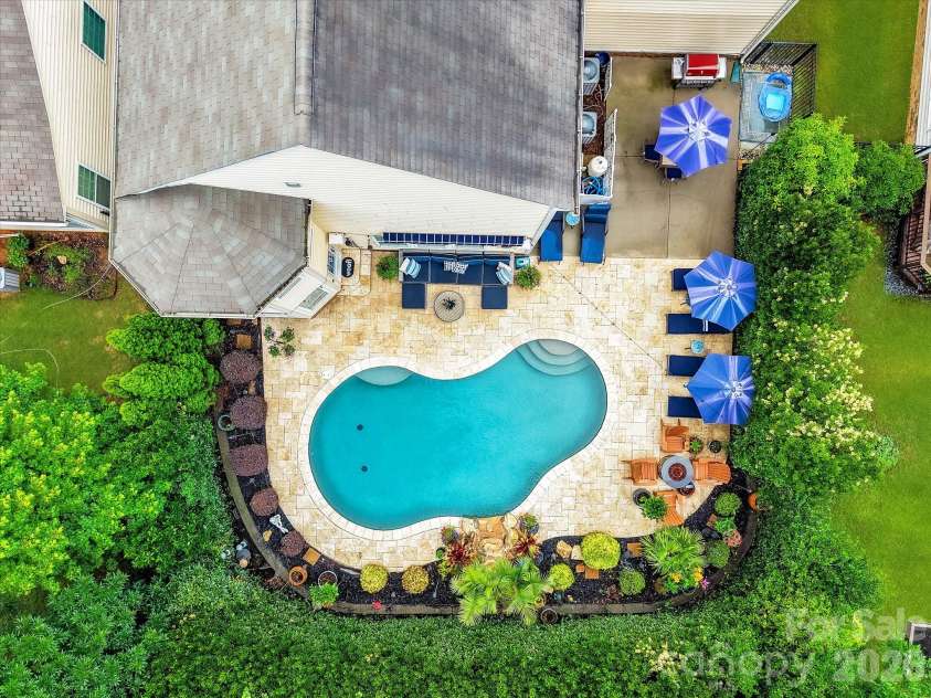 5021 Helena Park Lane, Matthews, NC 28105.  MLS# CAR4386088, YatesRealty ID 27127. Aerial View