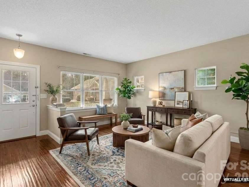 68 Fox Briar Drive, Fletcher, NC 28732.  MLS# CAR4322549, YatesRealty ID 2713. Living room virtually staged
