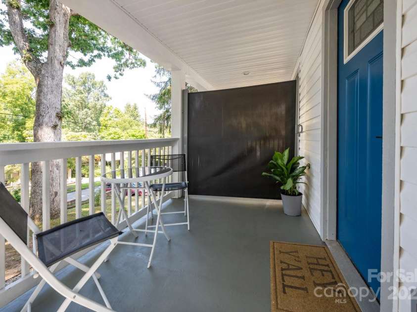 18 Oteen Park Place, Asheville, NC 28805.  MLS# CAR4282740, YatesRealty ID 27208. Retractable Partition for Front Porch Privacy