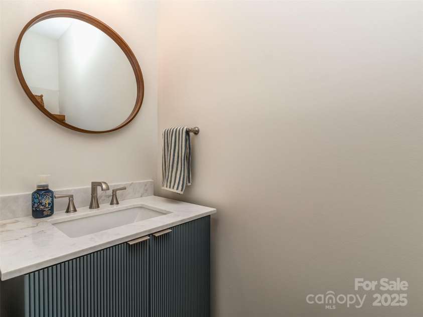 975 Bunker Trace, Rock Hill, SC 29730.  MLS# CAR4322751, YatesRealty ID 27232. Main floor powder room with custom vanity