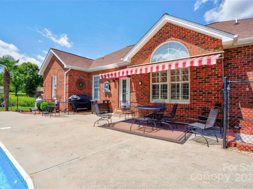 116 Camille Drive, Shelby, NC 28150.  MLS# CAR4272201, YatesRealty ID 27244. Back Patio