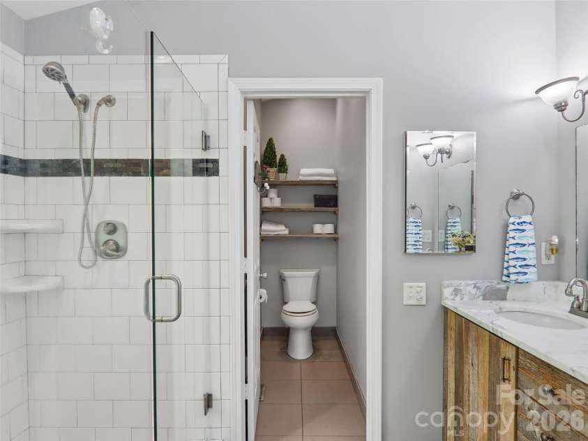 554 Pisgah Forest Drive, Pisgah Forest, NC 28768.  MLS# CAR4375652, YatesRealty ID 27244. Primary bath with shower