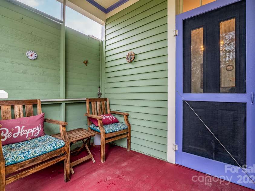 12 Bearden Avenue, Asheville, NC 28801.  MLS# CAR4331679, YatesRealty ID 2726. Unit 2 private back porch. 