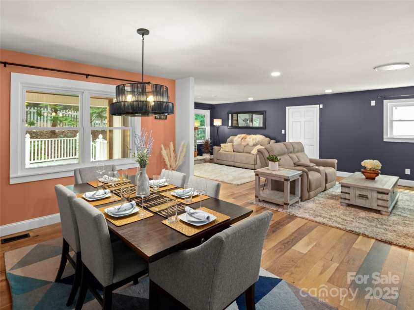 30 Gap Hill Drive, Fletcher, NC 28732.  MLS# CAR4249216, YatesRealty ID 27265. View from dining area into the living room