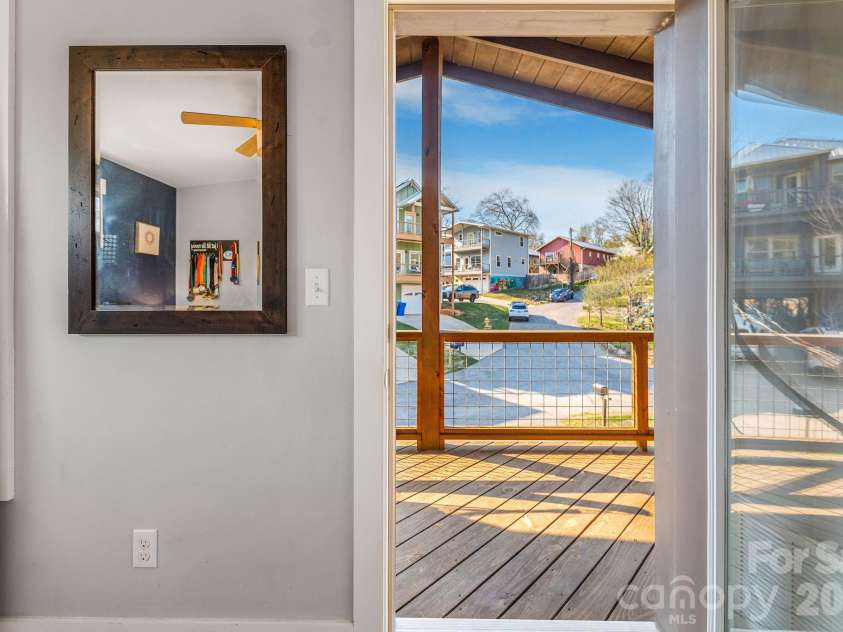 156 Bradley Street, Asheville, NC 28806.  MLS# CAR4364055, YatesRealty ID 27274. Access to porch form primary