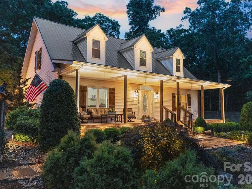 1744 Lowe Drive, Catawba, NC 28609.  MLS# CAR4384724, YatesRealty ID 27281. Front Landscaping - Night