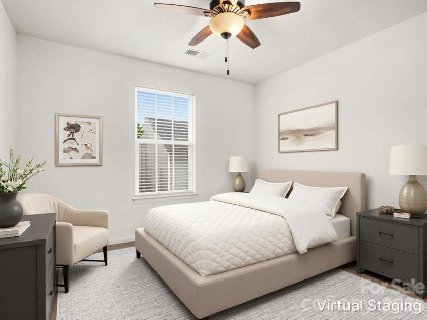 7708 Sweet Fern Way, Charlotte, NC 28273.  MLS# CAR4367237, YatesRealty ID 27305. Bedroom 3 with virtual staging
