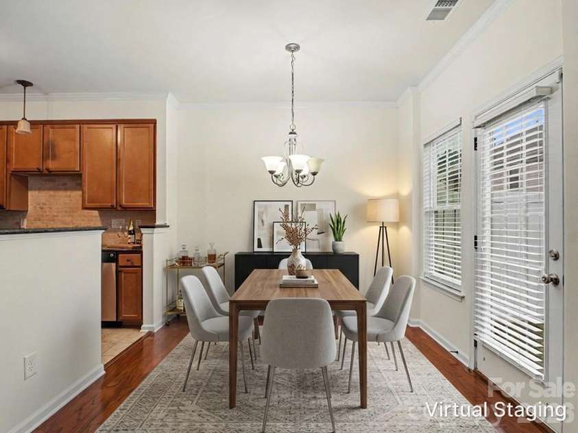 7708 Sweet Fern Way, Charlotte, NC 28273.  MLS# CAR4367237, YatesRealty ID 27305. Dining area with virtual staging