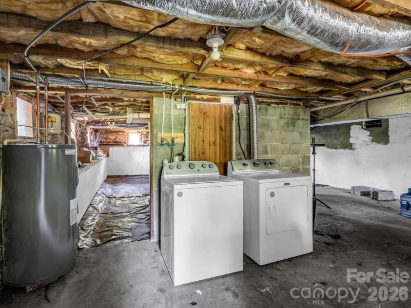 255 & 257 Crescent Street, Saluda, NC 28773.  MLS# CAR4383610, YatesRealty ID 27346. Secondary Laundry in Basement