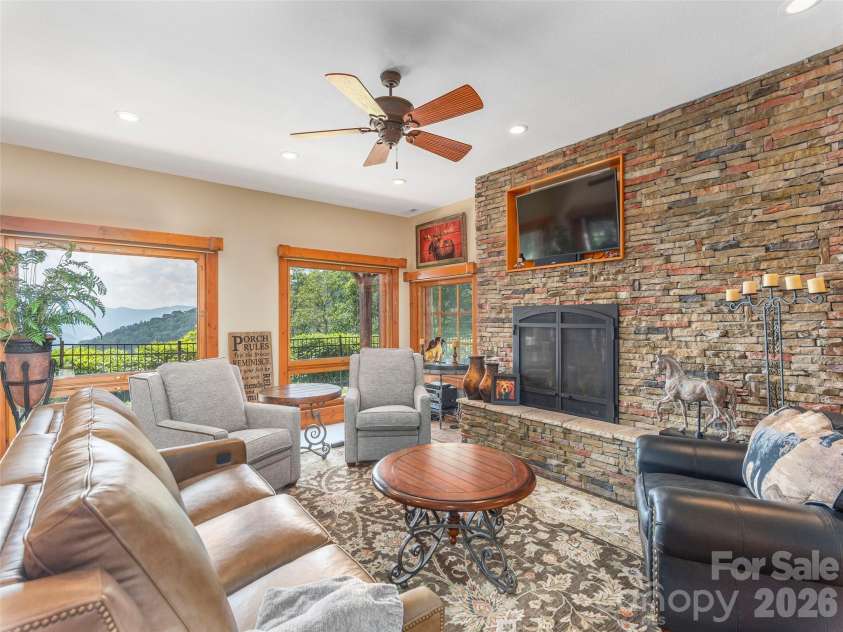 574 Leatherwood Drive, Maggie Valley, NC 28751.  MLS# CAR4385274, YatesRealty ID 27356. Lower level den