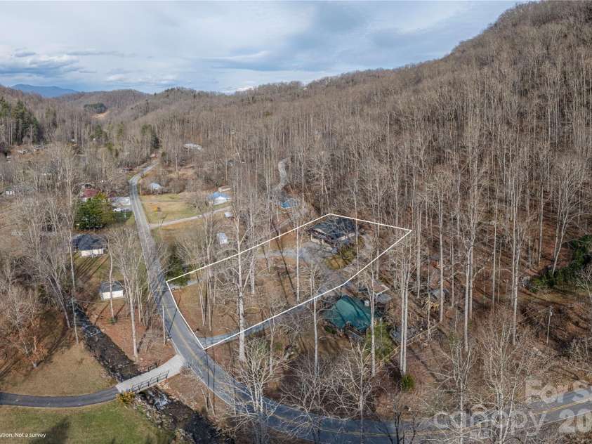 3415 Conleys Creek Road, Whittier, NC 28789.  MLS# CAR4336563, YatesRealty ID 2737. Aerial