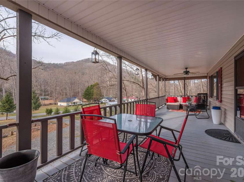 3415 Conleys Creek Road, Whittier, NC 28789.  MLS# CAR4336563, YatesRealty ID 2737. Front porch 2