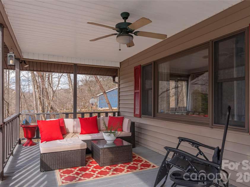 3415 Conleys Creek Road, Whittier, NC 28789.  MLS# CAR4336563, YatesRealty ID 2737. Front porch