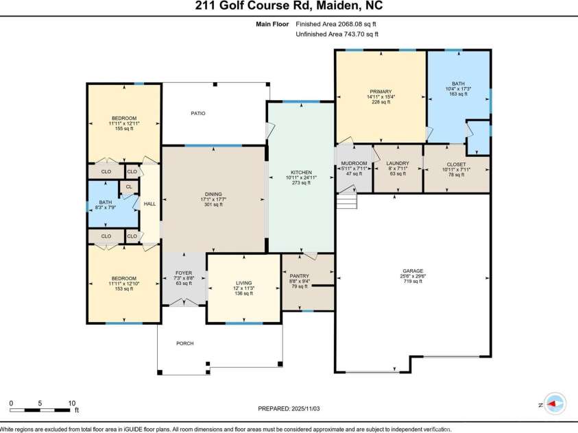 211 Golf Course Road, Maiden, NC 28650.  MLS# CAR4281366, YatesRealty ID 27370. Floor Plan