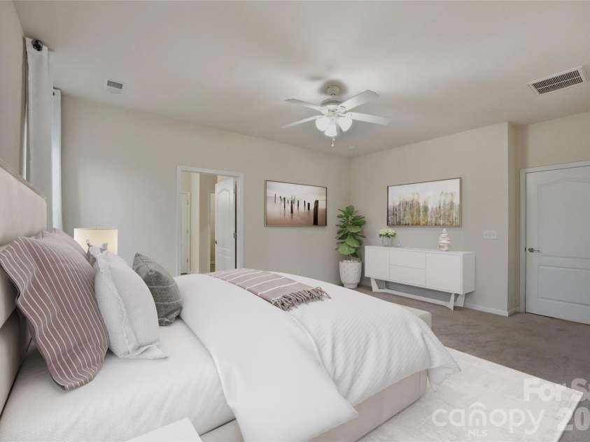 12109 Belmont Mansion Drive, Charlotte, NC 28273.  MLS# CAR4387260, YatesRealty ID 27372. Virtually Staged Primary Bedroom 