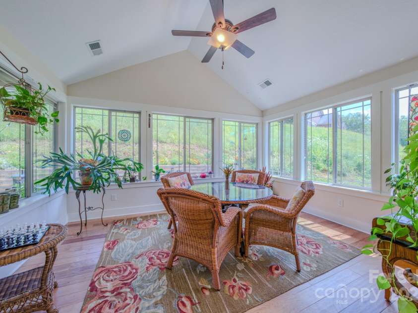 38 Westfield Way, Candler, NC 28715.  MLS# CAR4274179, YatesRealty ID 27377. Beautiful Sunroom