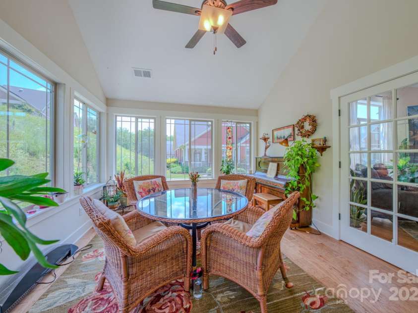 38 Westfield Way, Candler, NC 28715.  MLS# CAR4274179, YatesRealty ID 27377. Beautiful Sunroom