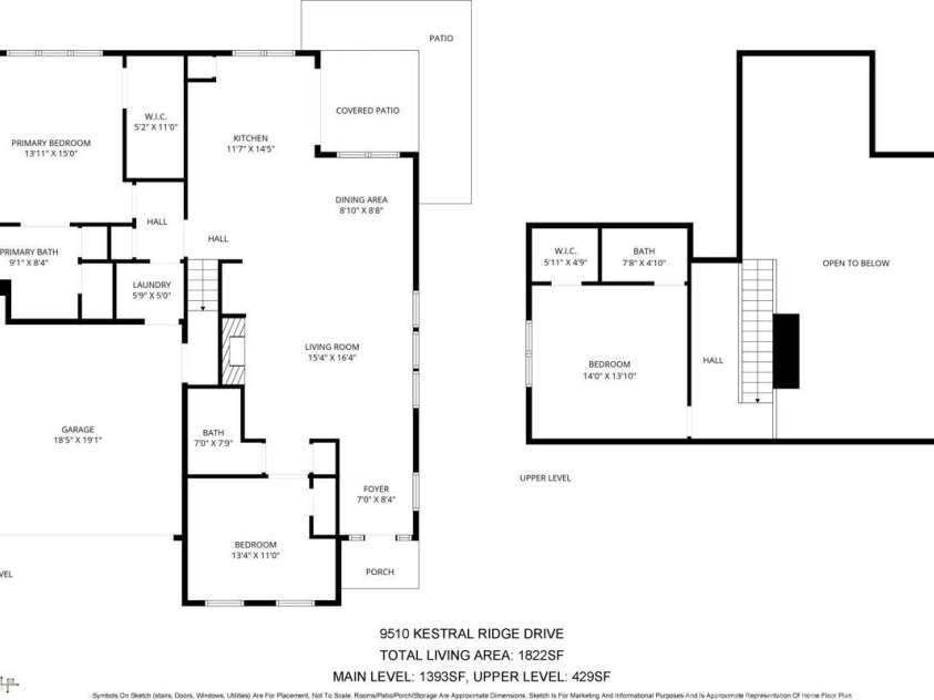 9510 Kestral Ridge Drive, Charlotte, NC 28269.  MLS# CAR4380315, YatesRealty ID 27379. Floorplan