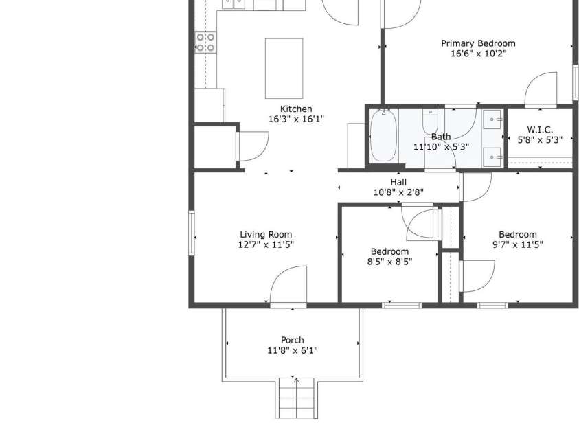 511 Lodge Street, Wadesboro, NC 28170.  MLS# CAR4276092, YatesRealty ID 27388. Floorplant