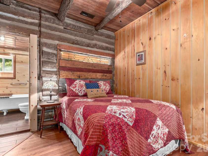 72 Chestnut Hill Road, Gerton, NC 28735.  MLS# CAR4375202, YatesRealty ID 27416. Main Cabin - second bedroom