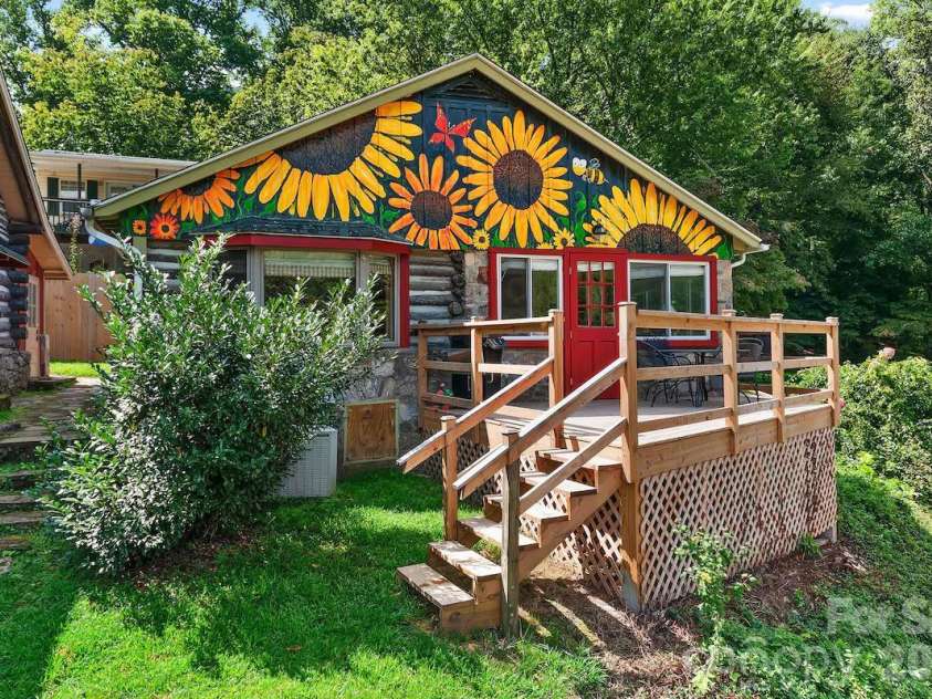 72 Chestnut Hill Road, Gerton, NC 28735.  MLS# CAR4375202, YatesRealty ID 27416. Sunflower Cottage - front view