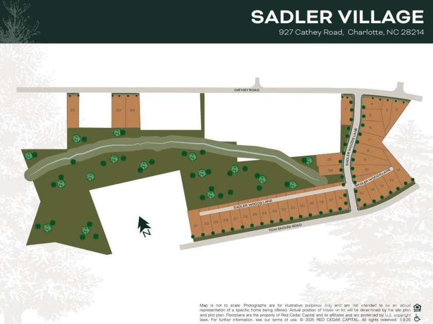 927 Cathey Road, Charlotte, NC 28214.  MLS# CAR4220441, YatesRealty ID 2743. Sadler Village Site Map