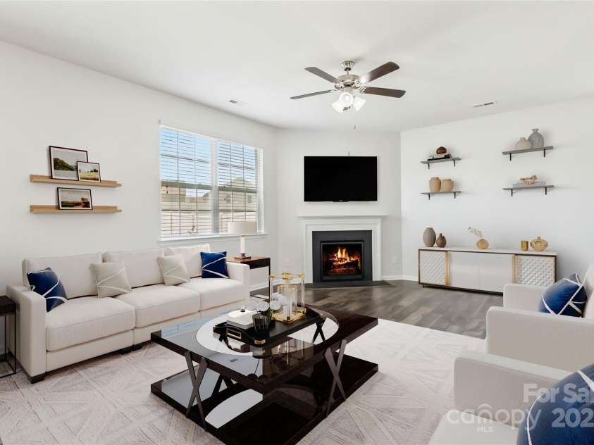 2423 Tallet Trace, Charlotte, NC 28216.  MLS# CAR4271851, YatesRealty ID 27441. Virtually staged living room