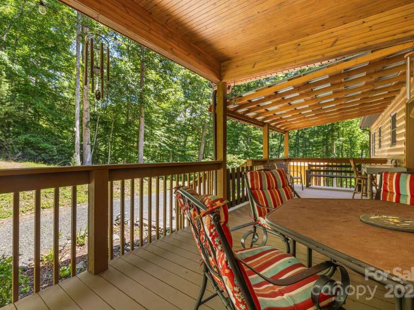 66 Volunteer Drive, Burnsville, NC 28714.  MLS# CAR4278537, YatesRealty ID 27449. Rear Porch