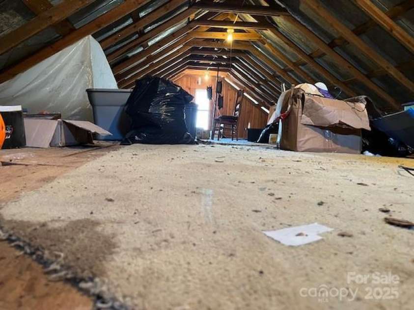 100 Goose Creek Road, Marion, NC 28752.  MLS# CAR4166247, YatesRealty ID 2745. Attic in Red Building