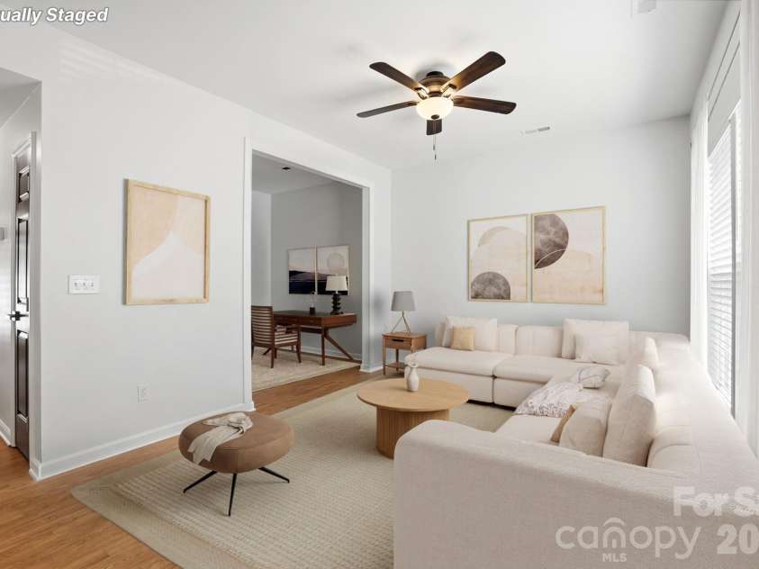5315 Jocelyn Lane, Charlotte, NC 28269.  MLS# CAR4387226, YatesRealty ID 27454. Living into Office  / Virtually Staged