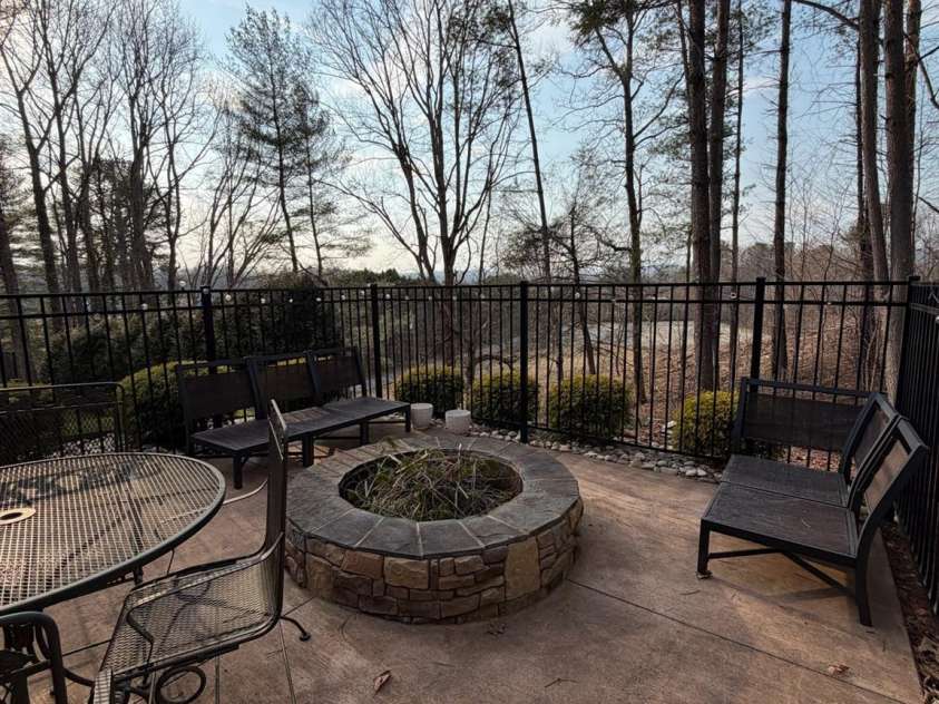 236 Robinwood Circle, Lenoir, NC 28645.  MLS# CAR4387573, YatesRealty ID 27472. Firepit