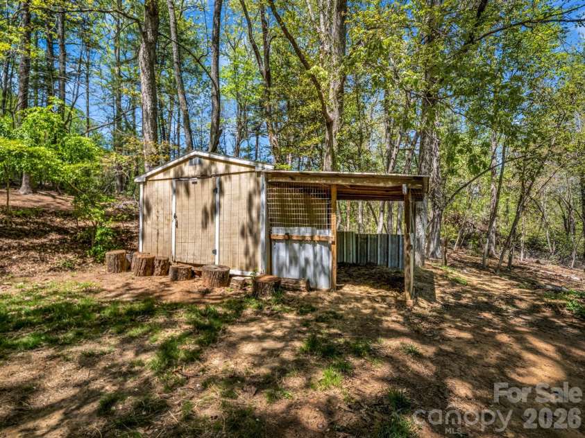 31 Firefly Lane, Saluda, NC 28773.  MLS# CAR4370921, YatesRealty ID 27498. Backyard Shed