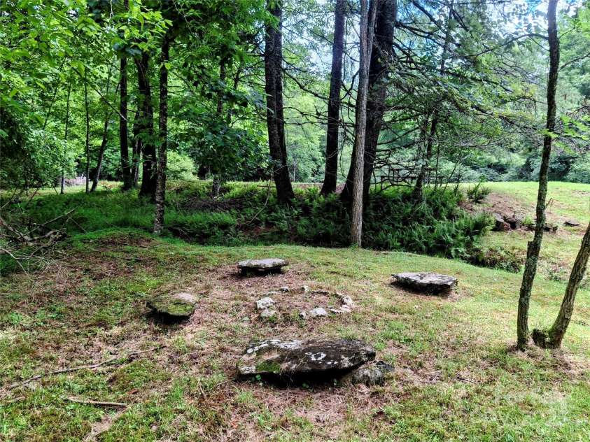 1101 Line Runner Ridge Road, Rosman, NC 28772.  MLS# CAR4280963, YatesRealty ID 27502. Firepit area near the creek