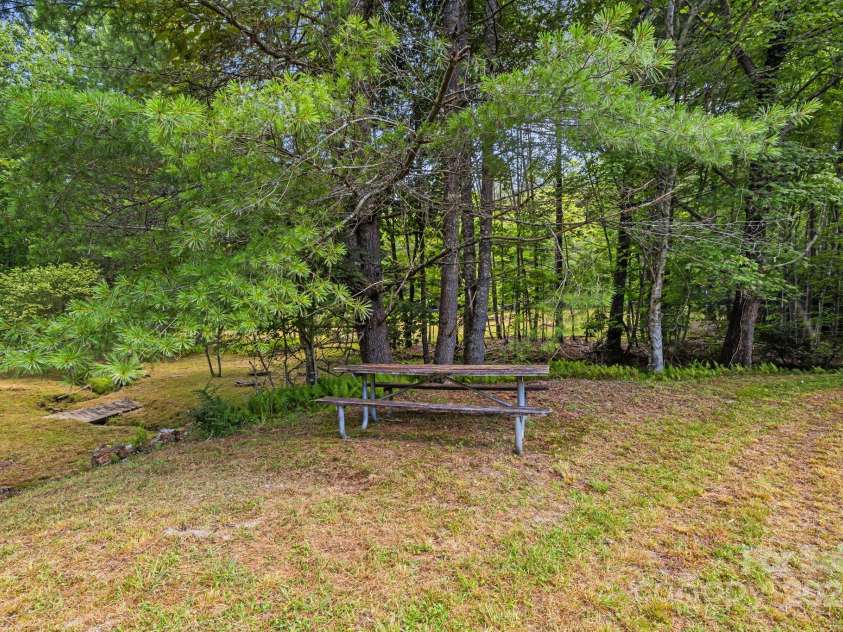 1101 Line Runner Ridge Road, Rosman, NC 28772.  MLS# CAR4280963, YatesRealty ID 27502. Picnic area near pond and creek