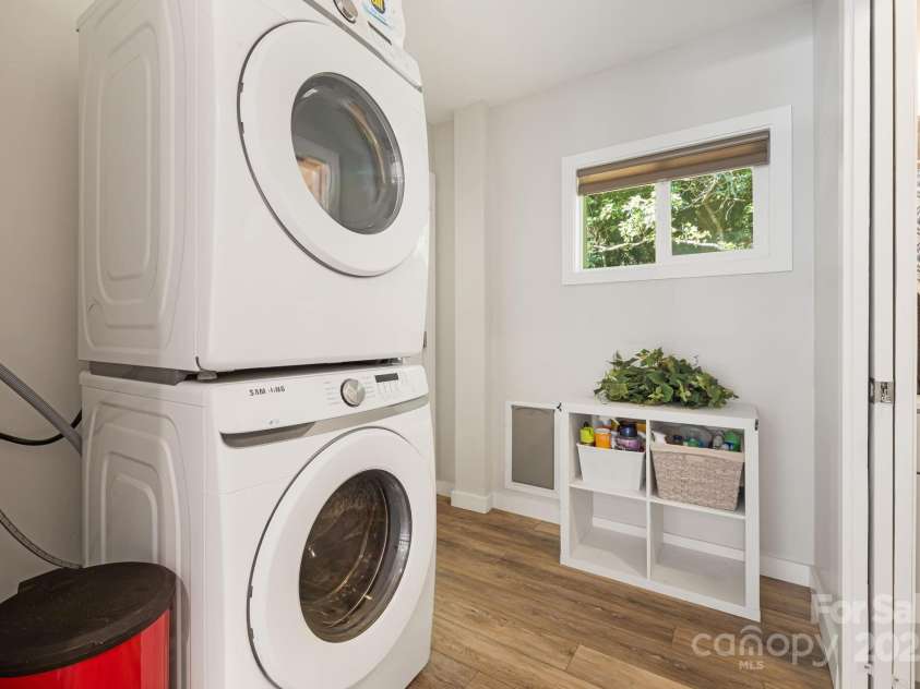 1101 Line Runner Ridge Road, Rosman, NC 28772.  MLS# CAR4280963, YatesRealty ID 27502. Stackable washer and dryer convenient to rear entry.