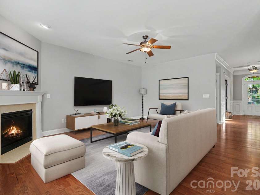 8435 Whitehawk Hill Road, Waxhaw, NC 28173.  MLS# CAR4381590, YatesRealty ID 27511. Living Room Virtually Staged